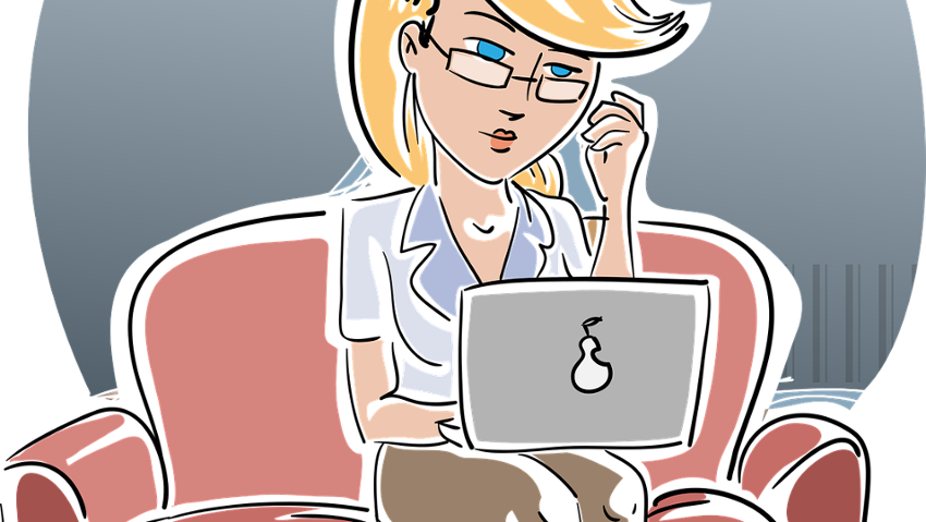Stock Photo - grafika, kobieta z laptopem